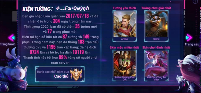 Game thủ xem lại một đoạn hồi tưởng quá khứ rồi bắt đầu tiếp nhận Rương skin quà tặng.