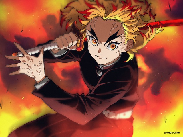 Kimetsu no Yaiba: Mặc dù đã hy sinh nhưng Viêm Trụ mãi mãi còn sống trong loạt fan art của người hâm mộ - Ảnh 5.