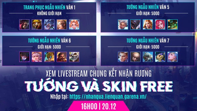 Garena chơi tất tay, tặng game thủ Liên Quân 6 tướng, 5 skin trong đó có 1 tướng và trang phục đá quý - Ảnh 3.