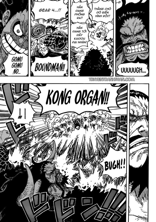 One Piece: Sau 77 chap và hơn 2 năm, Kaido lại bị Luffy đấm thẳng vào mặt trong sự ngỡ ngàng của Big Mom - Ảnh 2.