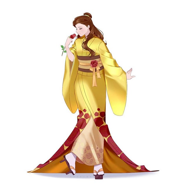 Công chúa Disney diện kimono truyền thống Nhật Bản, nhan sắc muôn phần đẹp hơn - Ảnh 8.