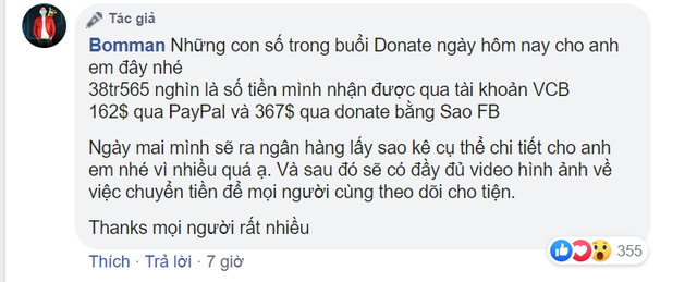 Cộng đồng mạng tán thưởng hành động đẹp của Bomman: dành toàn bộ tiền donate để ủng hộ chiến dịch chống Covid-19 - Ảnh 3.