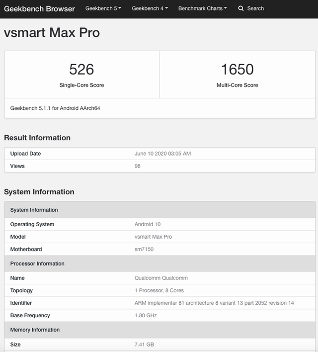 Vsmart Max Pro lộ diện với chip Snapdragon 730, RAM 8GB - Ảnh 1.