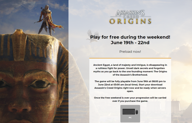 Assassins Creed: Origins mở cửa miễn phí, game thủ có thể tải và chơi thỏa thích - Ảnh 1.