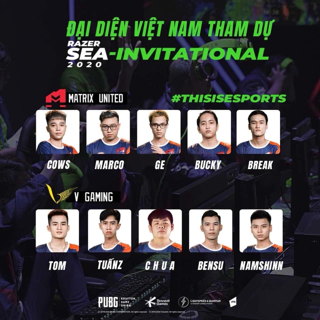 Sea-Invitational PUBG Mobile: V Gaming bổ sung đội hình cực chất lượng, Matrix United giữ nguyên dàn ngôi sao - Ảnh 1.