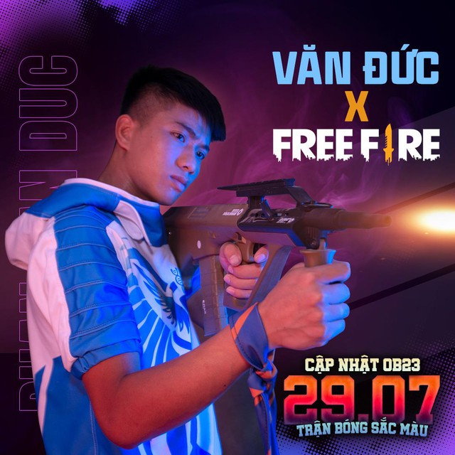 Free Fire chơi lớn kết hợp cùng Văn Đức - Ra mắt nhân vật siêu cầu thủ, xuất hiện súng trường AUG, Đảo Quân Sự khoác áo mới - Ảnh 1.