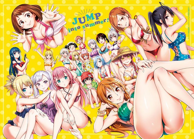 Bức ảnh dàn nữ chính trong các bộ manga nổi tiếng của Nhật Bản phát hành trên Shonen Jump