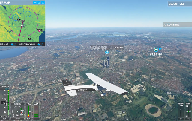 Toàn cảnh Hà Nội, sông Hồng và Keangnam Landmark 72 trong Microsoft Flight Simulator 2020 - Ảnh 2.