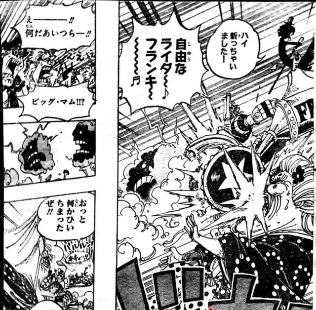 One Piece 988: Đòi giết Nami vì dám dụ dỗ Zeus, Big Mom bị Franky tông thẳng xe máy Tê Giác Đen vào mặt - Ảnh 3.