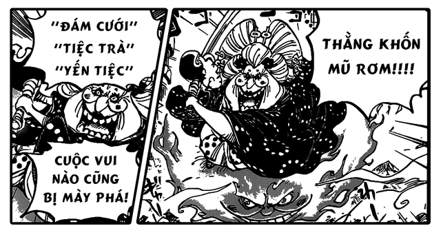 Big Mom tức giận khi Luffy luôn là kẻ phá hoại các bữa tiệc của bà ta