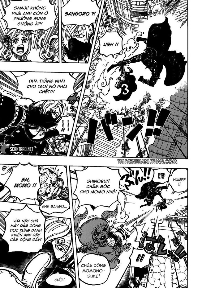 One Piece 988: Sanji cảm động trước sự dũng cảm của Momonosuke khi không chối bỏ gốc gác của mình - Ảnh 1.