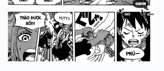 Luffy dùng haki vũ trang cao cấp và phá khóa thành công cho Yamato