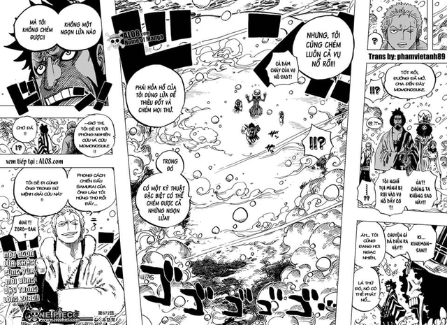 One Piece chap 991: Kinemon cắt đôi quả cầu lửa của Kaido, liệu Oda có buff cho Cửu Hồng Bao này quá đà? - Ảnh 2.