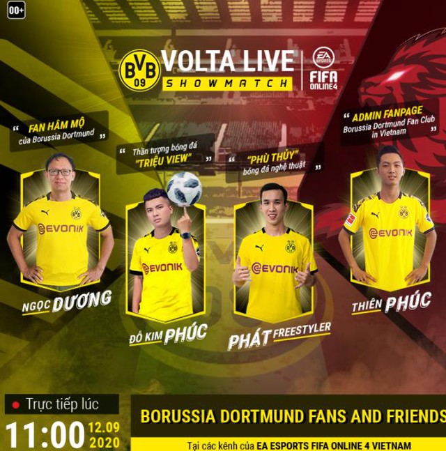 Phát Freestyle, Đỗ Kim Phúc cùng các Big Fan Brussia Dortmund lập đội thách thức nhà vô địch cộng đồng Volta Live FFO4 - Ảnh 2. Phát Freestyle, Đỗ Kim Phúc cùng các Big Fan Brussia Dortmund lập đội thách thức nhà vô địch cộng đồng Volta Live FFO4 - Ảnh 2.