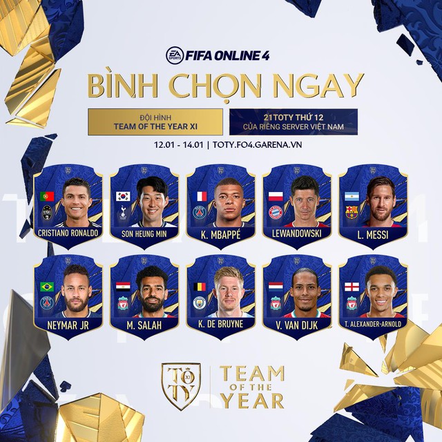 FIFA Online 4: Nhận ngay thẻ 21TOTY sớm nhất server với sự kiện bình chọn cho đội hình TEAM OF THE YEAR - Ảnh 1.