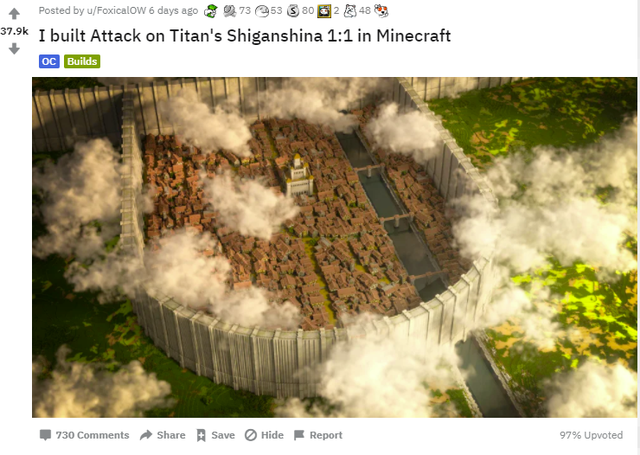 Gamer Minecraft dành cả thanh xuân để xây bức tường Attack on Titan tỷ lệ 1:1 đẹp y như thật - Ảnh 2.