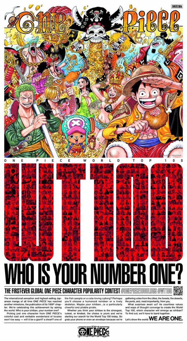 Kỷ Niệm One Piece Cán Mốc 1000 Chap, Lần Đầu Tiên Cuộc Bình Chọn Nhân Vật  Được Yêu Thích Nhất Tổ Chức Trên Toàn Thế Giới