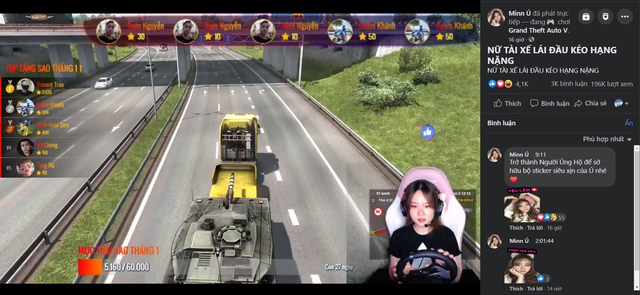Chỉ ngồi chơi game giả lập lái xe, nữ streamer Việt thu hút hàng trăm nghìn lượt xem - Ảnh 3.