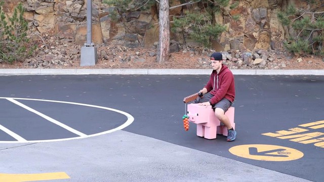 YouTuber tạo chú lợn Minecraft ở ngoài đời thật, có thể chạy 32 km/h - Ảnh 3.