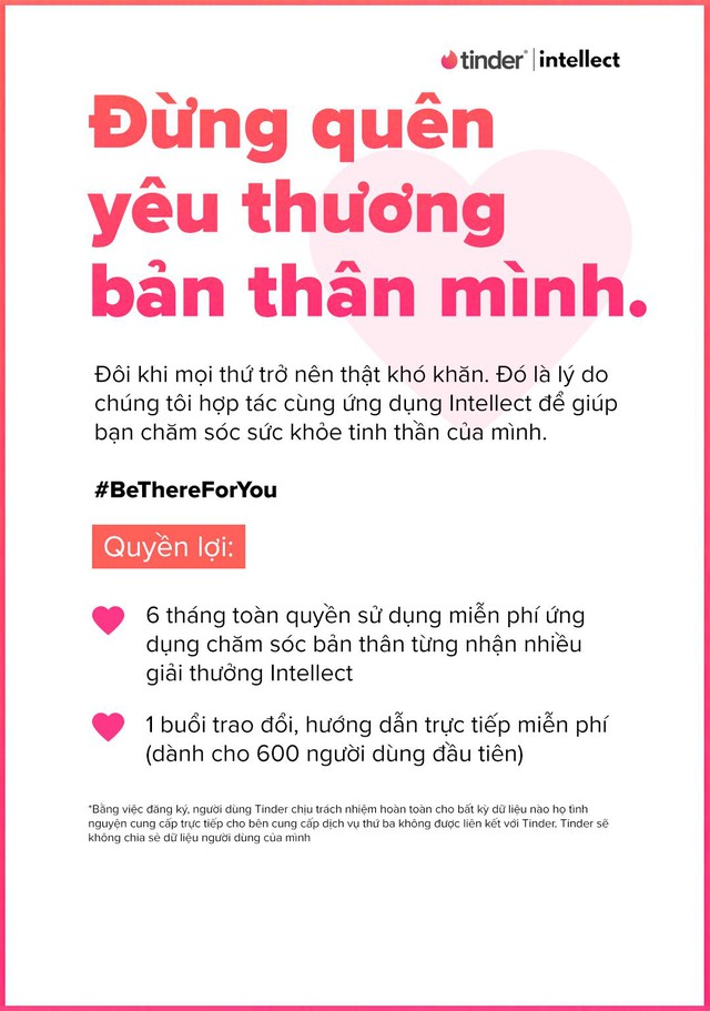 Tinder nhắn nhủ đến người dùng tại Việt Nam: Đừng quên yêu thương bản thân mình - Ảnh 2.