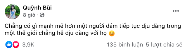 Quỳnh Alee bất ngờ đăng trạng thái, khẳng định vẫn sẽ “dịu dàng” giữa lúc gặp “phốt trên sân Mỹ Đình - Ảnh 5.