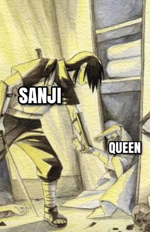 Chết cười với loạt ảnh chế One Piece chap 1034: Sức mạnh của Sanji và câu chuyện buồn của danh hài Queen tóc vàng - Ảnh 3.