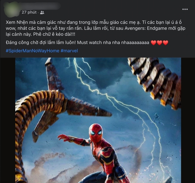MXH Việt Nam và thế giới bùng nổ lời khen cho No Way Home, đây là bộ phim hay nhất về Spider-Man của MCU - Ảnh 14.
