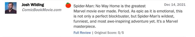 MXH Việt Nam và thế giới bùng nổ lời khen cho No Way Home, đây là bộ phim hay nhất về Spider-Man của MCU - Ảnh 9.