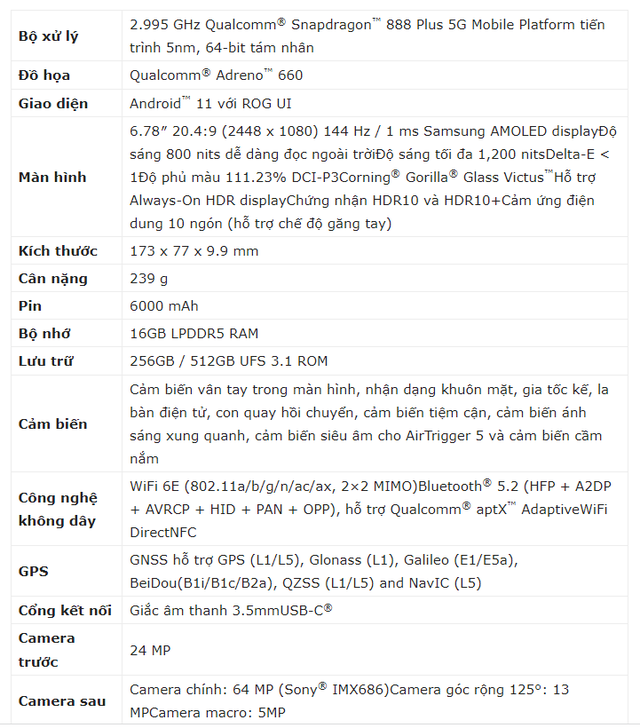 ASUS ROG Phone 5s - Điện thoại gaming cấu hình khủng long: 16GB RAM, màn hình AMOLED 144HZ - Ảnh 2.