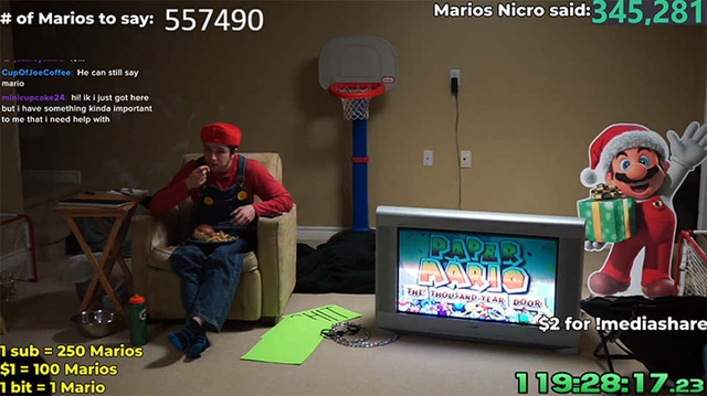 Livestream 15 ngày không nghỉ, tự còng tay vào TV rồi nói từ khóa Mario liên tục 1 triệu lần, nam streamer khiến fan khó hiểu - Ảnh 4.
