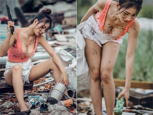 Ăn vận gợi cảm chụp ảnh bên bãi rác, cô nàng hot girl được dân mạng tìm ra danh tính, số đo 3 vòng siêu gợi cảm - Ảnh 2.