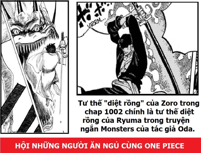 One Piece: Soi những chi tiết thú vị trong chap 1002, Zoro tái hiện lại tuyệt chiêu của Ryuma dùng để chém rồng năm xưa (P.2) - Ảnh 2.