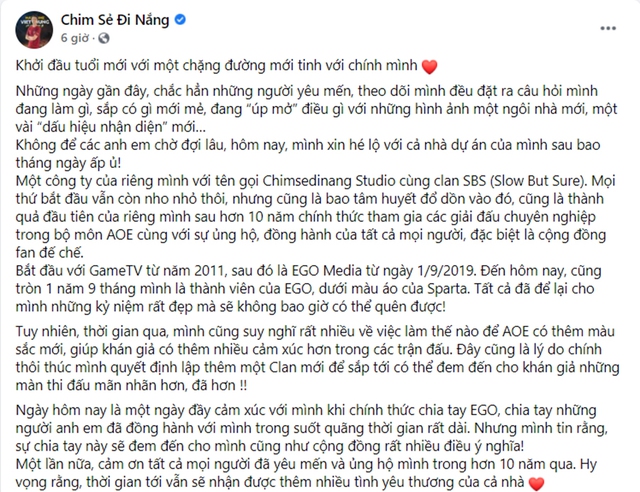 Chim Sẻ Đi Nắng rời Sparta đúng ngày sinh nhật, thành lập công ty và clan mới mang tên của mình - Ảnh 2.