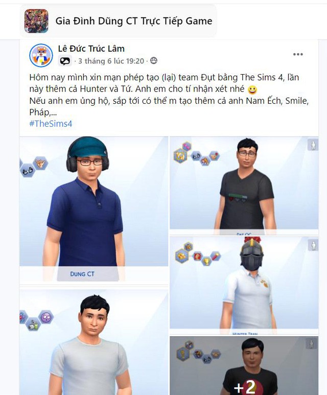 Dũng CT và Team Đụt bất ngờ được Fan tái tạo lại trong The Sims 4 - Ảnh 2.