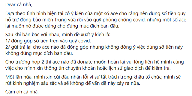 Noway và ông Cao Lê Tuấn Tú thông báo tất toán 200 triệu tiền từ thiện, khép lại lùm xùm ngâm tiền ủng hộ miền Trung - Ảnh 3.