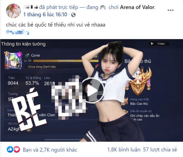 Livestream chúc các bé 1/6 vui vẻ nhưng nữ streamer Liên Quân lại ăn mặc và làm nội dung như này đây - Ảnh 2.