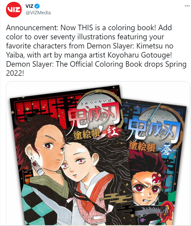 Fan Kimetsu no Yaiba háo hức khi siêu phẩm này sẽ phát hành sách Coloring Book vào năm 2022 - Ảnh 1.