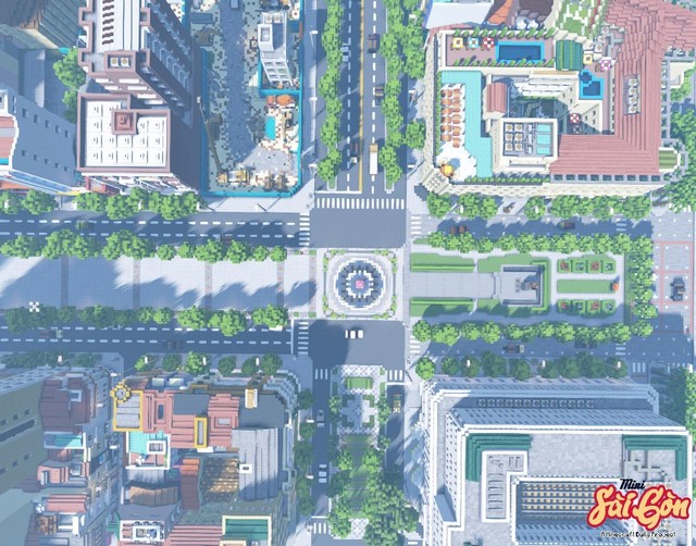 Game thủ tái hiện thành phố Hồ Chí Minh tươi đẹp trong tựa game Minecraft - Ảnh 5.