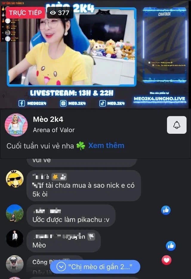 Mặc trang phục Pokémon “núng nính” livestream, nữ streamer Liên Quân khiến fan muốn biến thành Pikachu - Ảnh 2.