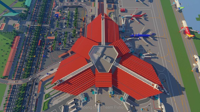 Nhóm game thủ tái hiện lại sân bay Nội Bài trong Minecraft với tỷ lệ 1:1 - Ảnh 4.