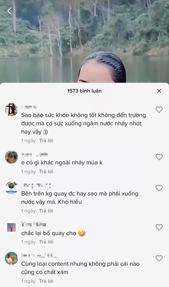 Quay video tắm hồ làm “content” TikTok, hot girl miền sơn cước mắc lỗi lộ nội y, cộng đồng lắc đầu ngán ngẩm - Ảnh 5.