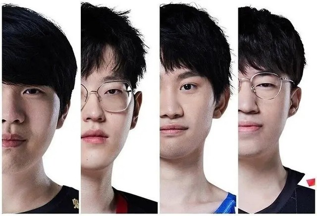 "Tam Thánh Nhất Đế" của LPL, từ trái qua: Rookie, Scout, Doinb, Xiaohu - nguồn: 3dmgame