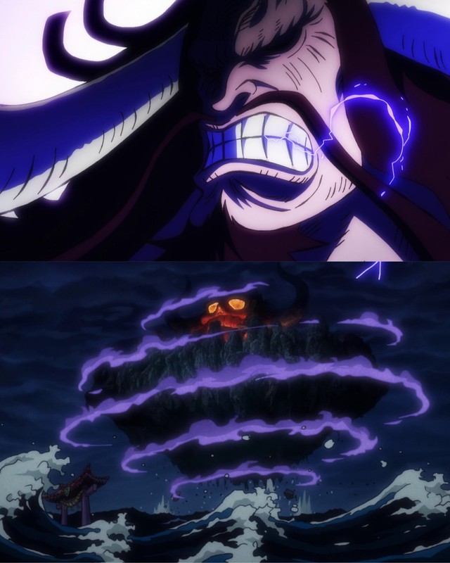 Hình ảnh Hỏa Vân do Kaido tạo ra có màu tím, anime One Piece thêm một lần nữa lại xuất hiện chi tiết quá màu mè - Ảnh 2.