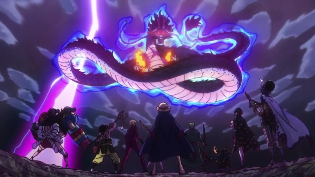 Hình ảnh Hỏa Vân do Kaido tạo ra có màu tím, anime One Piece thêm một lần nữa lại xuất hiện chi tiết quá màu mè - Ảnh 3.