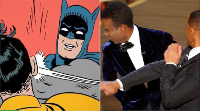 Meme Will Smith tát Chris Rock, nhiều fan gọi đây là Batman phiên bản Oscar 2022 - Ảnh 1.