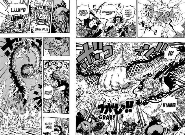Chi tiết spoiler One Piece 1045: Luffy biến thành người khổng lồ và đấm thẳng vào mặt Kaido - Ảnh 2.