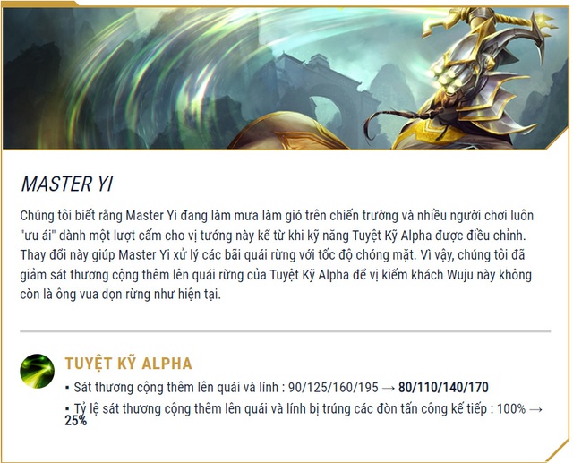 Master Yi suffers a terrible Nerf again!  Wild Rift gamers continued to cry while Karma was still freely roaming in update 3.1A - Photo 2.