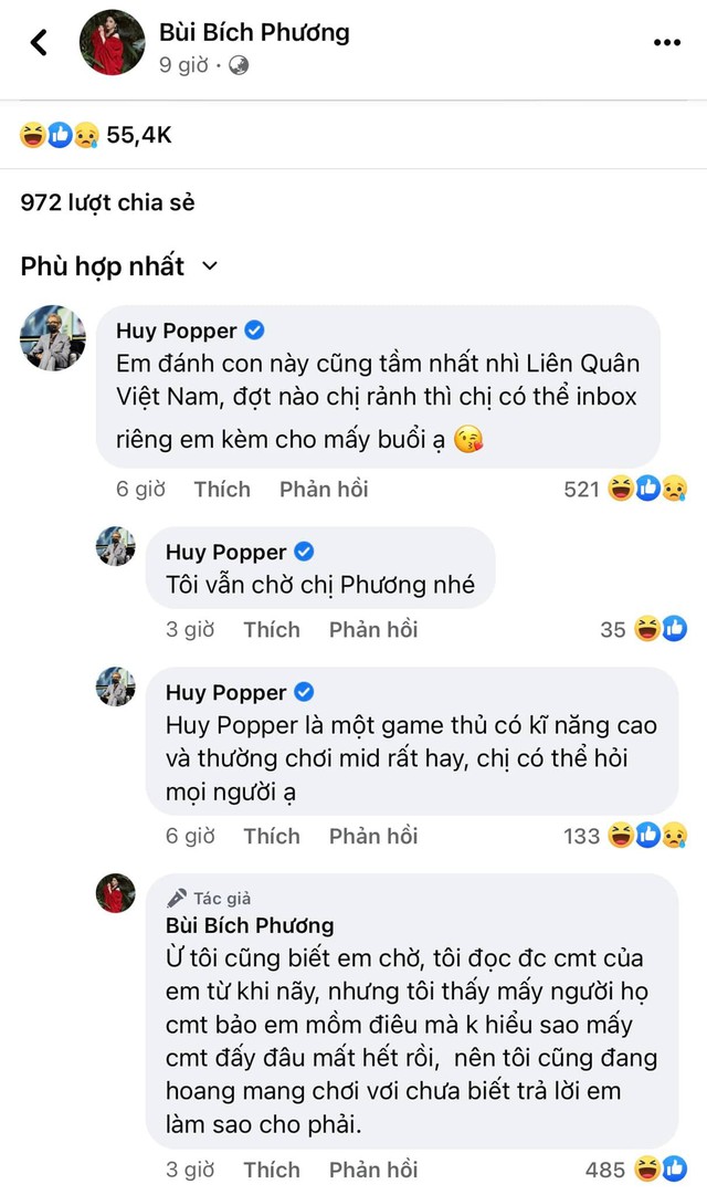 Volunteering with Bich Phuong to join the Union Army, Huy Popper came out, and was criticized by 