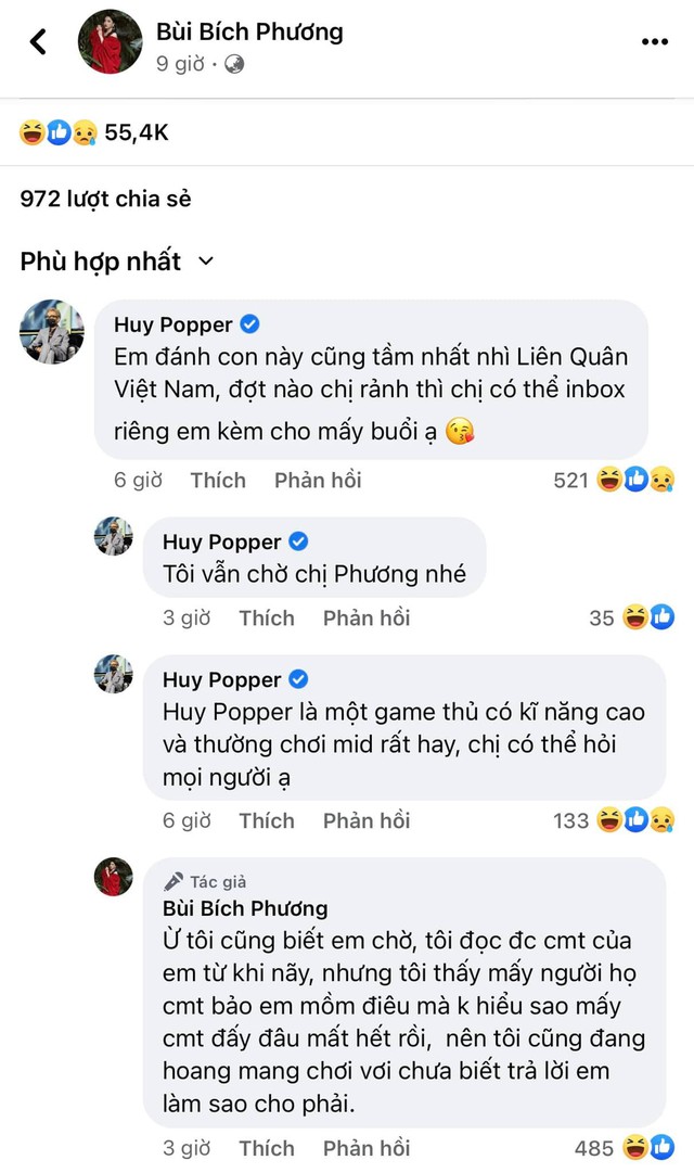 Tình nguyện kèm Bích Phương nhập môn Liên Quân, Huy Popper quê ra mặt, bị “lính mới” chê khéo một điều - Ảnh 2.