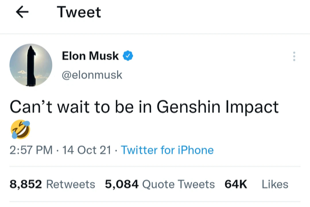 Sau khi đồng ý mua Twitter, Elon Musk bất ngờ được game thủ gợi ý mua lại Genshin Impact, DOTA 2 - Ảnh 5.